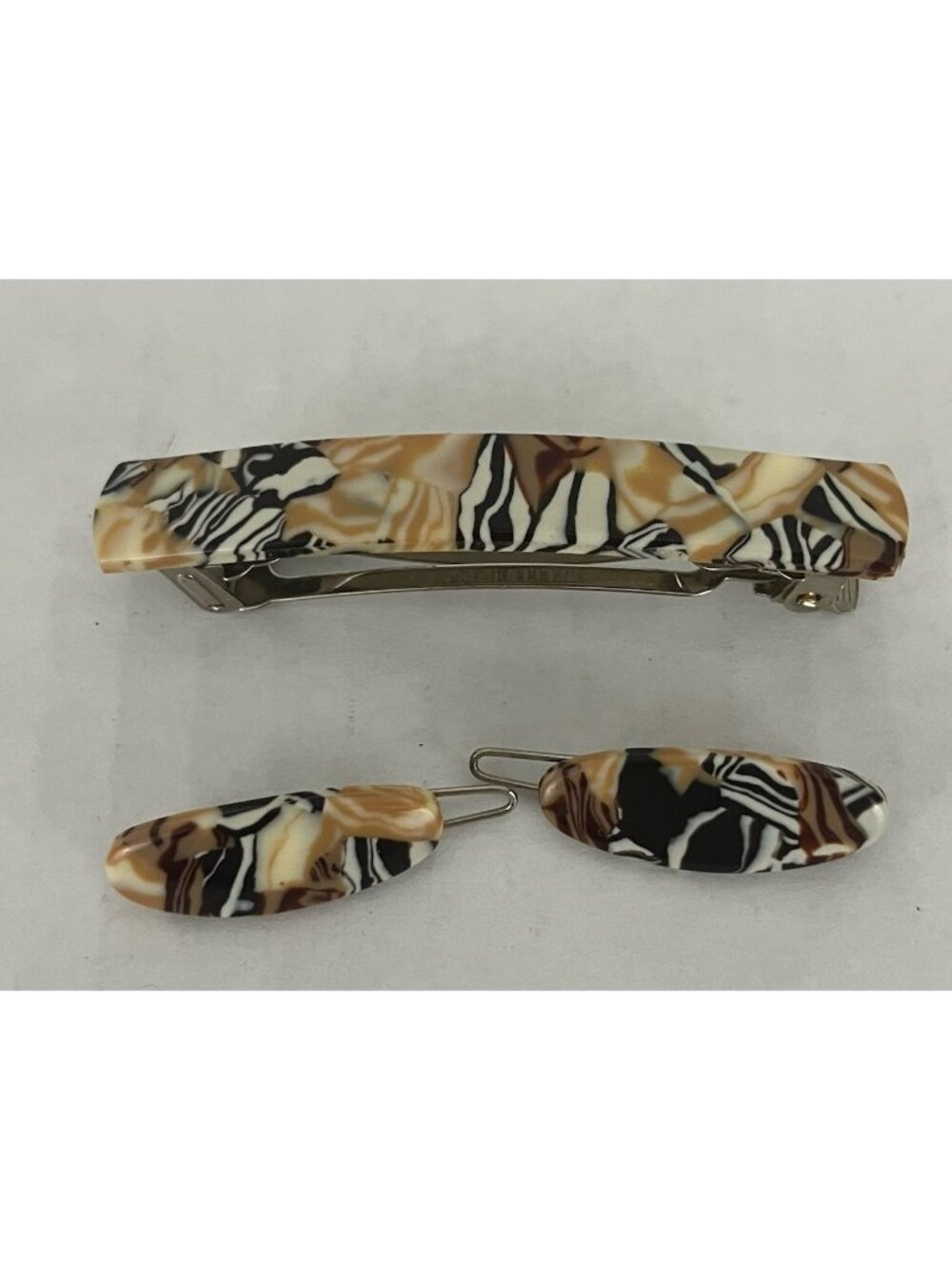 Vintage Hair Accessories Barrettes Clips Set of 3 Animal Print France